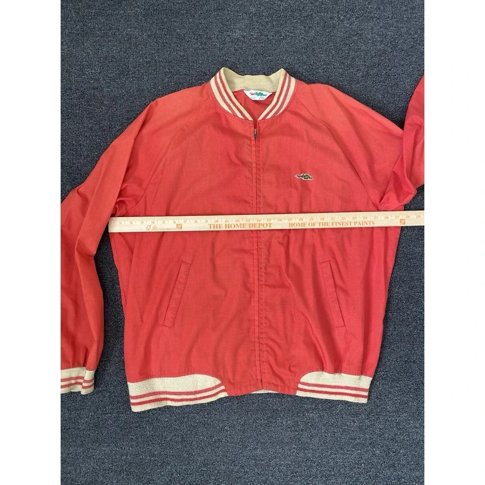 Vintage Sears Dragon Bomber Jacket Red Mens Size 3XL X-Tall Windbreaker Full Zip